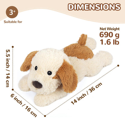 Puppy Stuffed Animals, Microwavable Stuffed Animal Adorable Fluffy Dog Plush for Warmth, Heatable & Coolable Lavender Scent Puppy Plush Toys, Cute Soft Dog Plushies for Kids & Adults Girls Boys Gifts