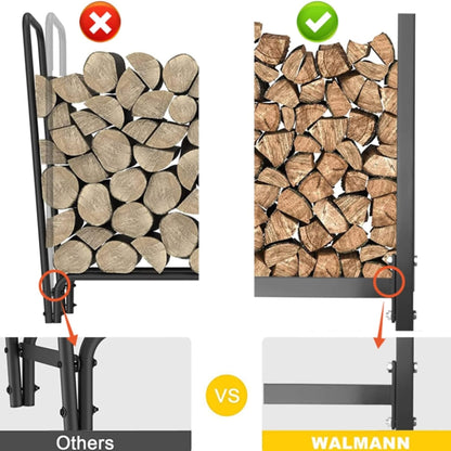 WALMANN 6 ft Firewood Rack with Cover, Heavy Duty Log Rack With Weather Resistant 600D Oxford Fabric Cover, Indoor/Outdoor Wood Holder for Firewood