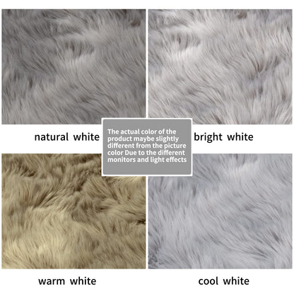 SERISSA Soft Fluffy Rug Grey Faux Sheepskin Fur Rug Shaggy Area Rug for Bedroom Floor Living Room 3x5 Feet