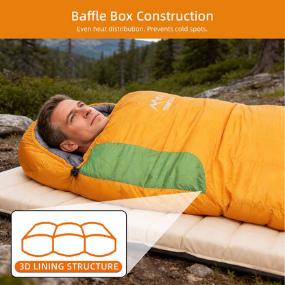 HLITMOUT 3-in-1 Down Sleeping Bag,Rectangular Lightweight Blanket Sleeping Bag for Adults,Teens Camping Hiking and Backpacking Outdoor and Indoor