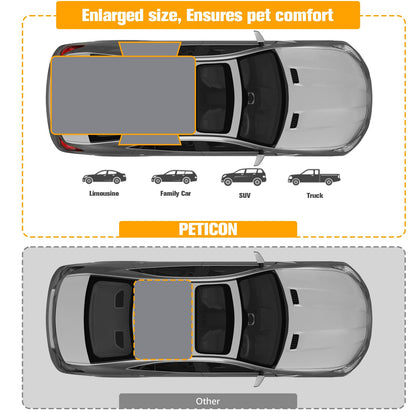 PETICON SUV Cargo Liner for Dogs, PU Leather Waterproof Pet Cargo Cover for SUVs Sedans Vans with Bumper Flap Protector, Scrachproof Non-Slip Large Size Dog Seat Mat Universal Fit