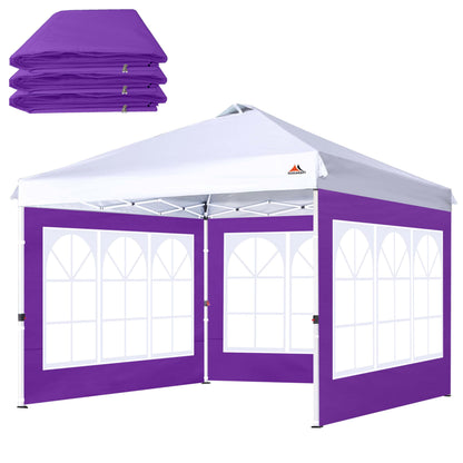 SCOCANOPY Church Window Sidewall for 10x10 Canopy Frame, 3 Pack Sunwalls Only,(Purple)
