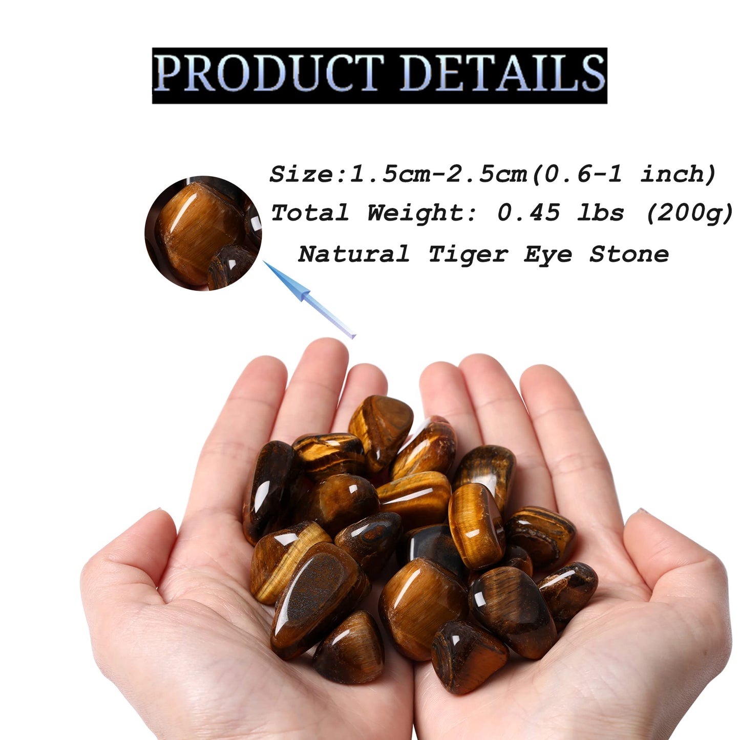 DUQGUHO Tiger Eye Healing Crystals Stones Set Natural Bulk Crystals Tumbled Polished Irregular Crystal Stones Bulk Rocks 0.45 lbs