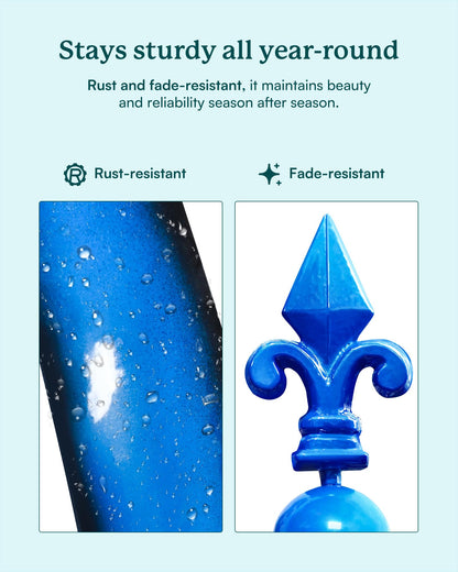 Cyan Oasis 91 inch Wind Spinners Outdoor - Extra Large Outdoor Metal Wind Sculptures Spinners with Stake, Windmills for The Yard Garden, Yard Art Garden Lawn Decor - Blue (27" W x 91" H)