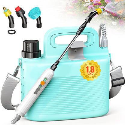 Sprayers in Lawn and Garden,Battery Powered Weed Sprayer 1.8 Gallon,Telescopic Wand,Water Hose Nozzle,Pump Sprayer,Portable Water Yard Sprayer for Weed Control,Fertilizing,Gardening