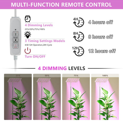 BESTVA 18W Grow Lights for Indoor Plants with Stand, Full Spectrum LED Plant Light for Indoor Plants,12-59 Inches Height Adjustable Growing Lamp with Auto On/Off Timer 4H/8H/12H, 4 Dimmable Brightnes