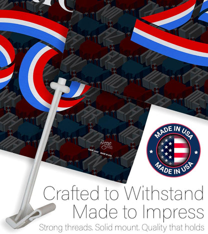America 250 Years Flag For Car Pole Kit Textile Clip Stand Official Licensed Independence Day Bandera Para Carros Poster United States Sign For Cars Window Decor USA 250th Anniversary Merchandise