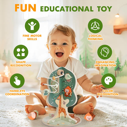 Joyreal Montessori Toys for 1 Year Old - 8-in-1 Wooden Activity Cube, Montessori Baby Activity Center for 1+ Year Old, Educational Toy for Toddlers, Ideal Gift for Boys and Girls with Seasonal Theme
