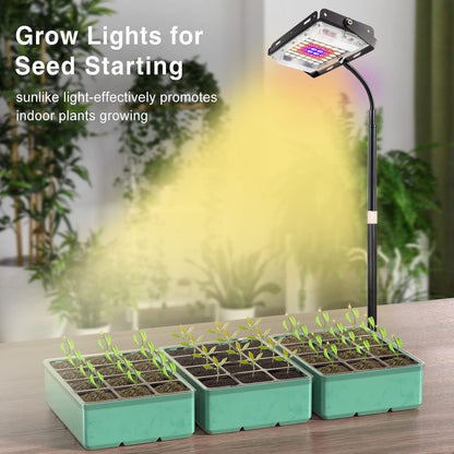 LBW Grow Light for Indoor Plants, Full Spectrum Desk LED Plant Light, Small Grow Lamp with 4H/8H/12H Timer, 6-Level Brightness, Height Adjustable, Flexible Gooseneck, Ideal for Indoor Growth