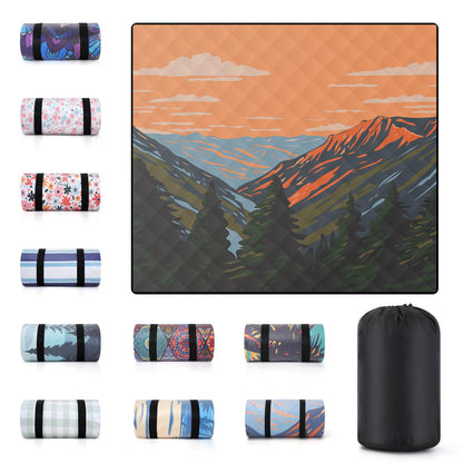 memKiya 60x80" Waterproof Picnic Blankets Outdoor Sandless Beach Blanket Foldable Padded Ground Grass Park Lawn Mat Tent Camping Rug Backpack Hiking Roadtrip Gadgets Gifts Rv Car Travel Trailers Items