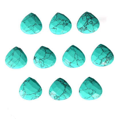 AAA++ Natural Blue Turquoise/pear Turquoise 116.50 Ct Lot of 10 Pcs Pear Faceted Cut Gemstones for Jewelry Making ET-961