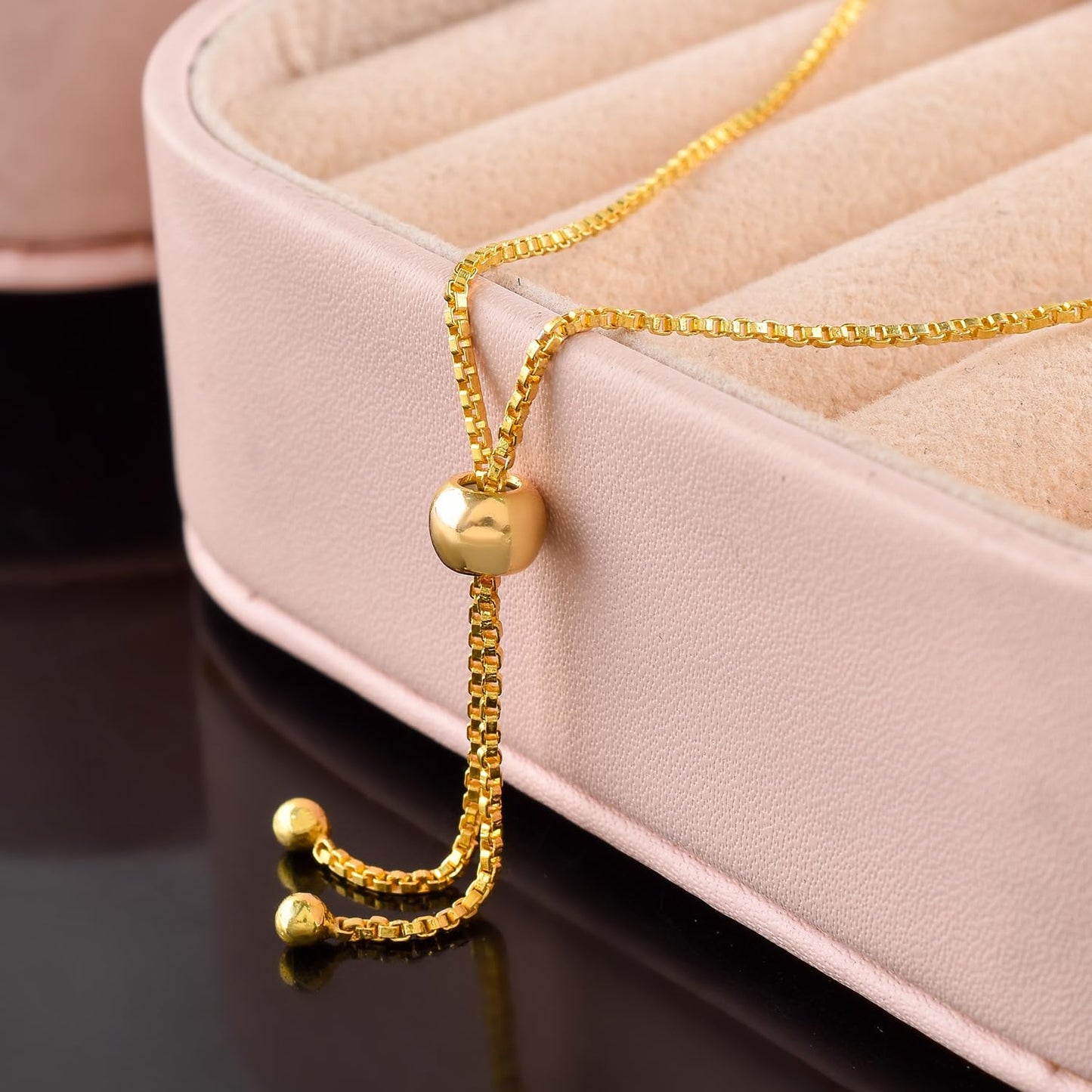 InfinityGemsArt Sapphire Bracelets For Women, September Birthstone Jewelry, Blue Beads Beaded Stone Bolo Slider Crystals and Healing Stone, 14K Gold Plated Adjustable Chain, Valentines Day Gifts For Her