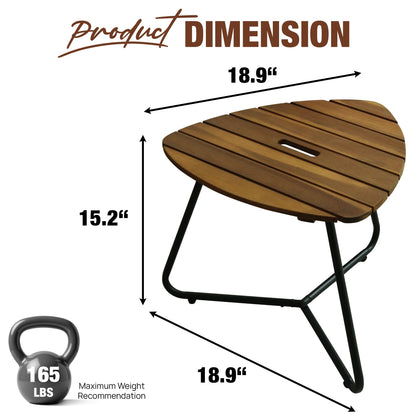 Portable Adirondack Side Table 15"H - Wood & Metal Patio Table for Indoor & Outdoor Use - Small Outdoor End Table for Picnic, Camping, Adirondack Chair, Great Father's Day Gift | Golden Teak Finish