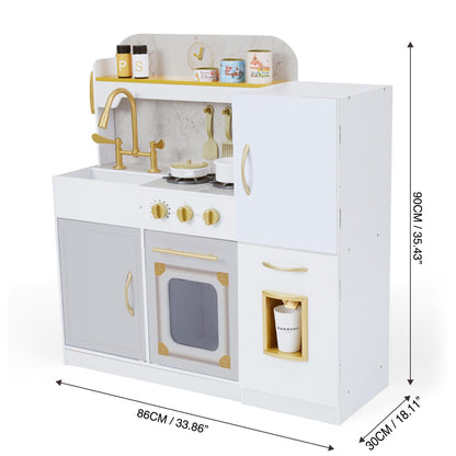 Teamson Kids - Wooden Play Kitchen Set for Kids, Children Toddler Kitchen Playset, Pretend Toy Kitchen Sets for Kids Ages 4-8, Versailles Play Kitchen with Cookware Accessories - White