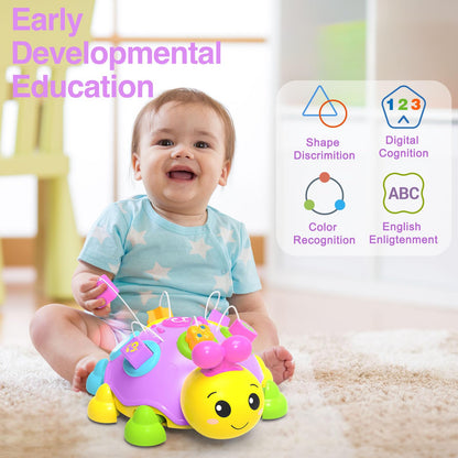 Holaxander Musical Ladybug Baby Toys 6-12 Months, Infant Early Educational Learning Toy for 1+ Year Old Girl, First Birthday Gift Toys for 7 8 9 10 11 Months Newborn Girls (Purple)