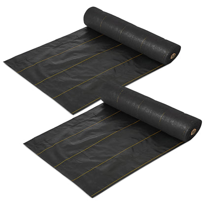 Dewitt 2-Pack Pro-5 Weed Barrier Fabric 5 oz, 6 x 250 Feet – Heavy-Duty Woven Landscape Ground Cover Mat for Raised Garden Bed, Greenhouse Gardening, Outdoor Landscaping, and Commercial Planting