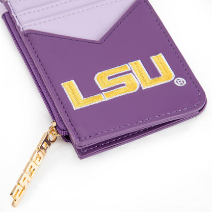 Montana West LSU Slim Wallet with RFID Blocking Card Holder, LSU Tigers Team Slim Wallets for Gift, Game Day & Concert Essential | Purple, NC-LSU021PP