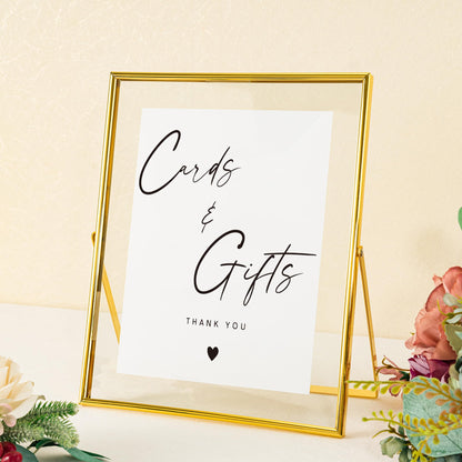 Calculs Cards and Gifts Table Decor 10x8 Inches Floating Picture Frame Wedding Signs Cardbox Decorative Accessories (Gold)