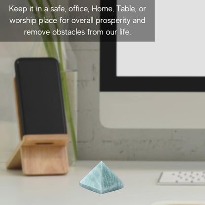 Amazing Gemstone Amazonite Pyramid Crystal Healing Stones - 1" Great Pyramid Figurine of Natural Stone Pyramid for Meditation, Reiki, Chakra Balancing and Crystal Pyramids Grid