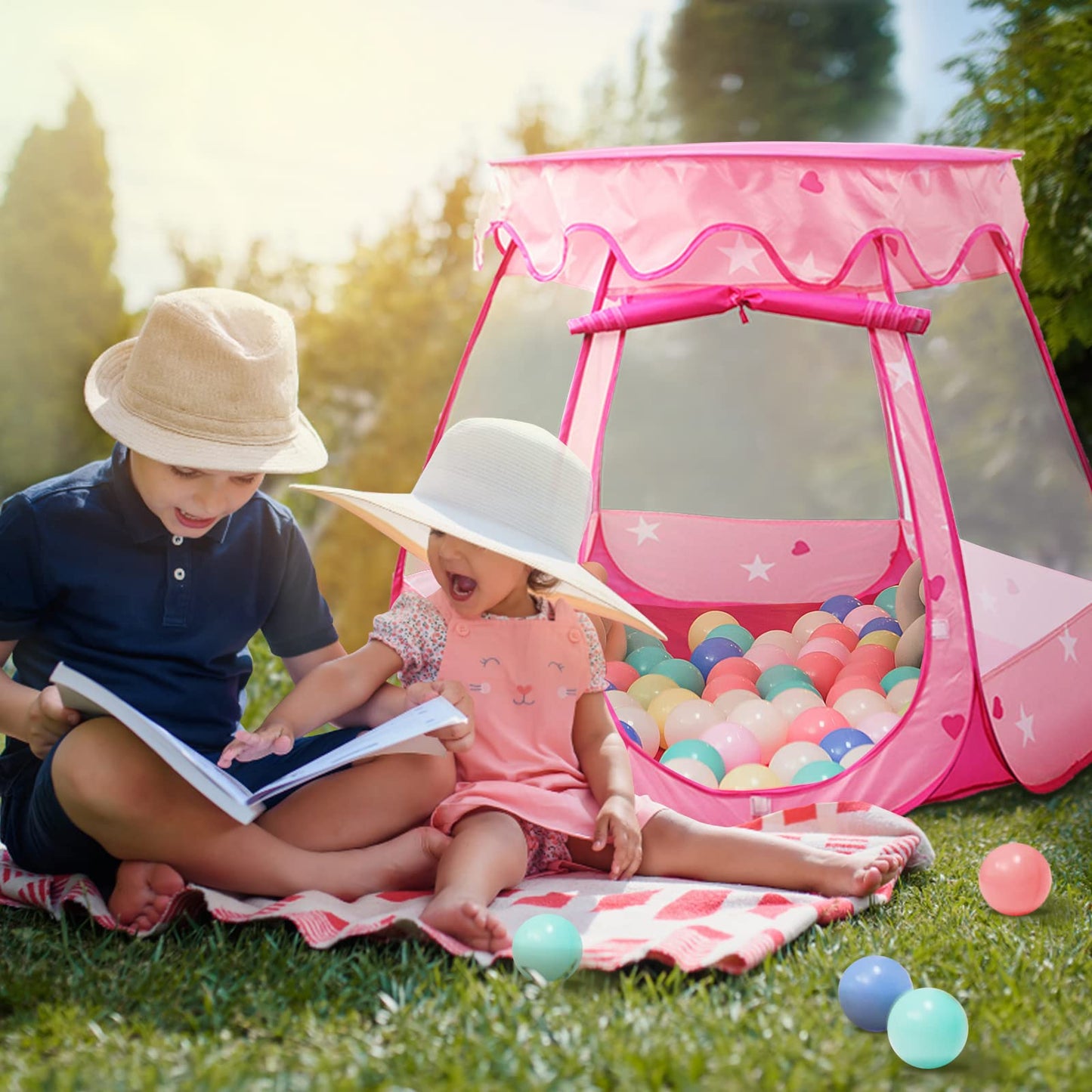 Pink Princess Tent Toys for 1 2 3 Year Old Girl Gifts Ball Pit for 1st Birthday Girl Gift for Toddlers Easy Pop Up&Fold Up Indoor & Outdoor Use(Balls Not Included)