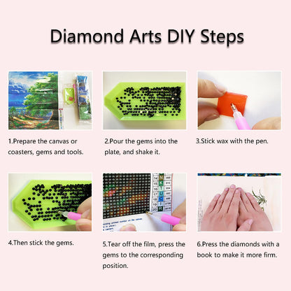 Muzagroo Art Diamond Painting Kits for Adults, DIY 5D Diamond Art Kits for Beginners, Abstract Landscape Arts and Crafts for Living Room, 4 PCS Kids Room Wall Art