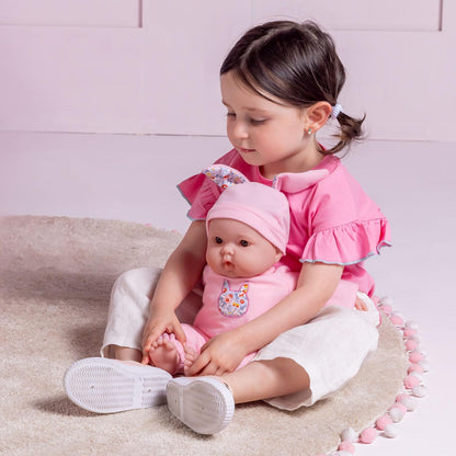 JC Toys Lots to Cuddle Babies 15” Soft Body Baby Doll with Plush Bunny Friend | Includes Attachable Stuffed Animal | Realistic Baby Doll for Kids Ages 2+ | Huggable & Lifelike