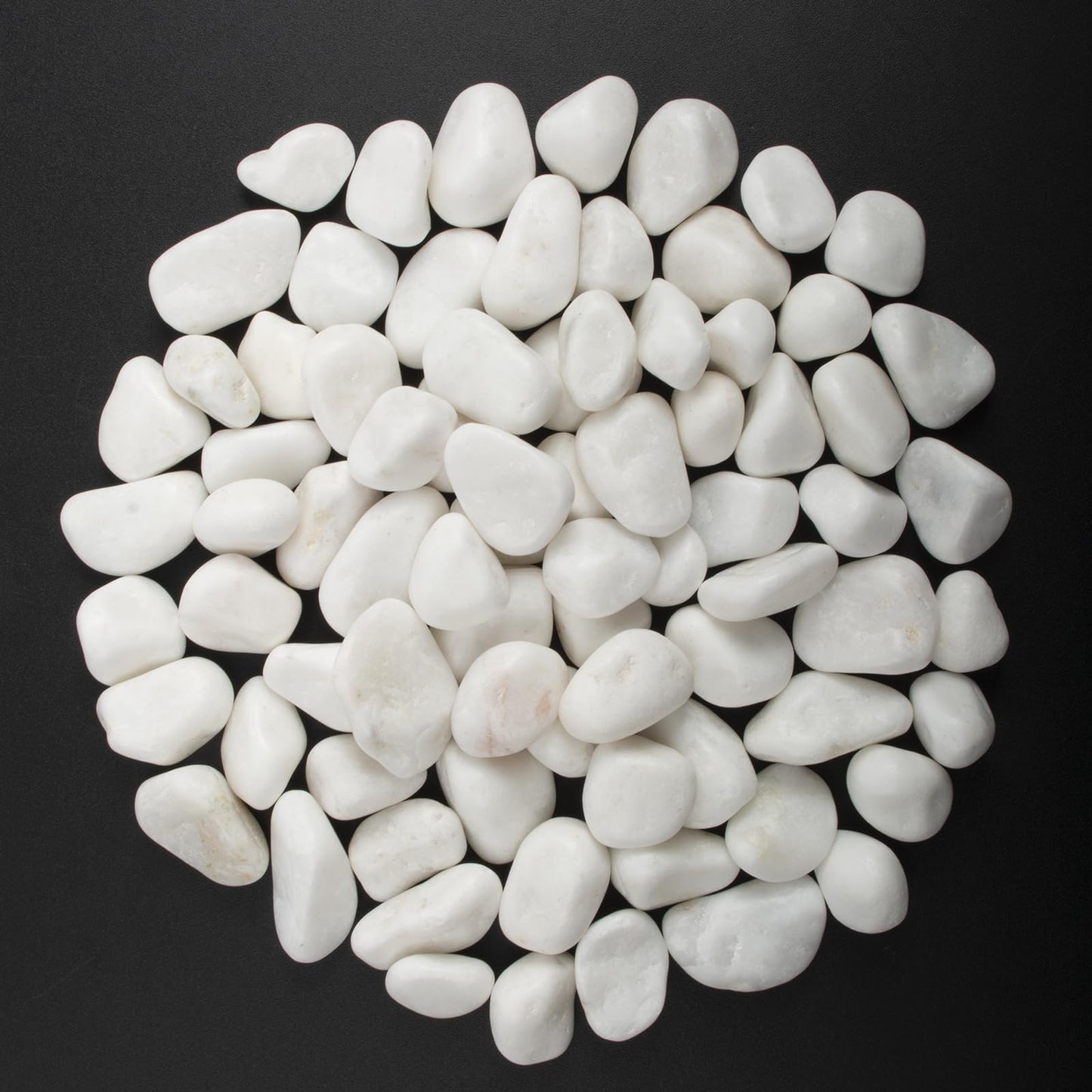 LOOIOOJ 10 lbs White Polished Decorative Stones, 0.5-1 Inch Landscape Rocks for Indoor Plants, Garden, Outdoor Pathways, Vase Fillers, Pots, Glass Containers, and Craft Pro (Pure White, Weight: 10 LB)
