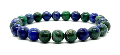 AWAKEN YOUR KUNDALINI Azurite Stretch Bracelet – 8mm Beads, Sagittarius Birthstone & Throat Chakra