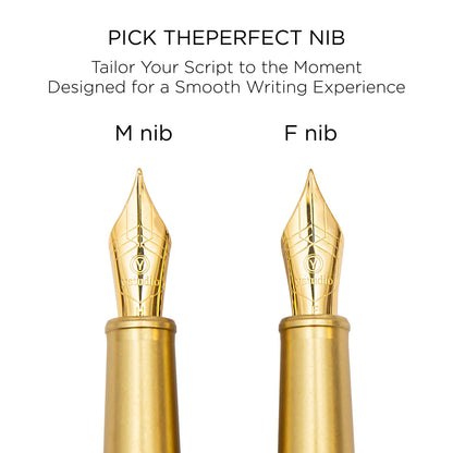 YSTUDIO Stunning Classic Revolve Fountain Pen, Schmidt Gilded Nib, Best Pen Gift Set for Men & Women, Professional, Executive Office, Nice Pens（red，M nib）