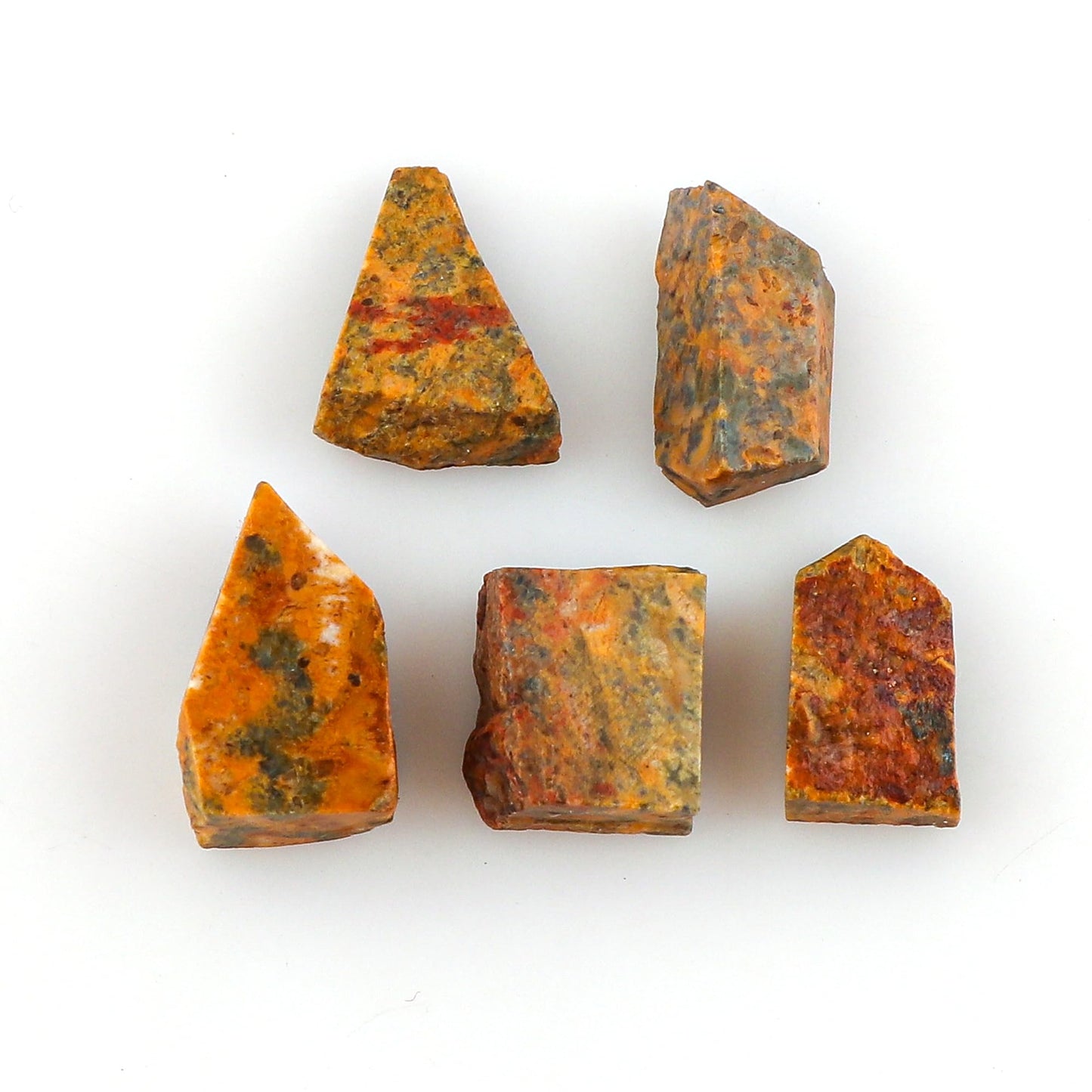 CRYSTALINES 5pcs Wholesale Natural Raw Leopard Skin Jasper Gemstone, Untreated Rough Stone, Bulk Loose Supplies, DIY Crafts, Jewelry Making, Healing Crystals, Wire Wrap, Gem Collection, AAA Grade