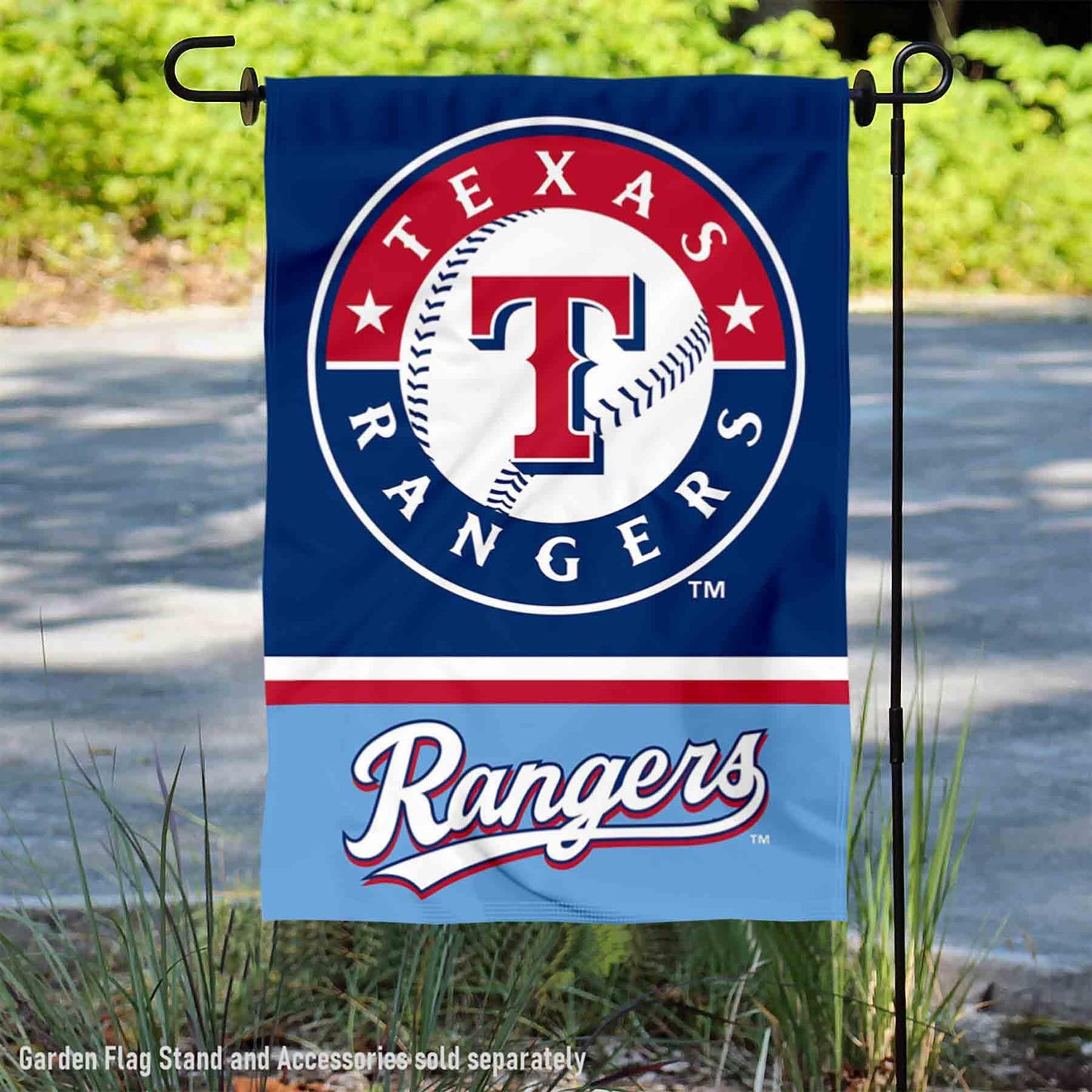 Texas Rangers Powder Blue Double Sided Garden Flag
