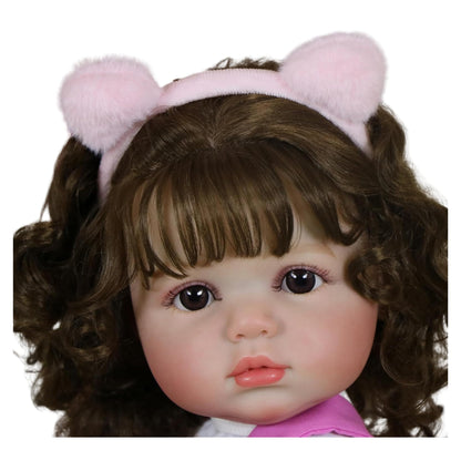 Purrfect Kitty Playtime Baby Doll – 22” Lifelike Reborn Toddler Doll with Hand-Painted Face, Rooted Hair, Cat-Themed Outfit & Accessories – Realistic Pretend Play Gift for Kids Ages 3+