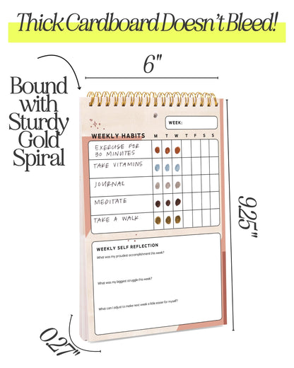 I Know Collection Weekly Habit Tracker Journal - 17-Week Goal Planner & Self-Care Journal - Spiral-Bound Wellness & Productivity Tracker - Daily, Weekly, and Monthly Habit Calendar