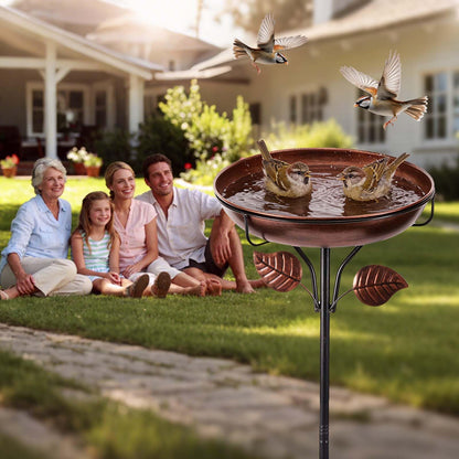 WITELIDA Metal Bird Bath for Outdoors, Weatherproof Detachable Bird Bath, Retro Bronze Garden Decor, 40 Inches Tall,Reinforced Bracket，Suitable for Gardens, Backyards, Patios, and Flower Beds