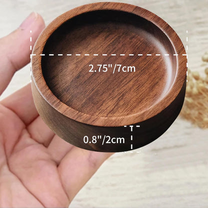 DoneOne Custom Round Wood Ring Dish, Engagement & Wedding Ring Holder, Personalized for Newlyweds