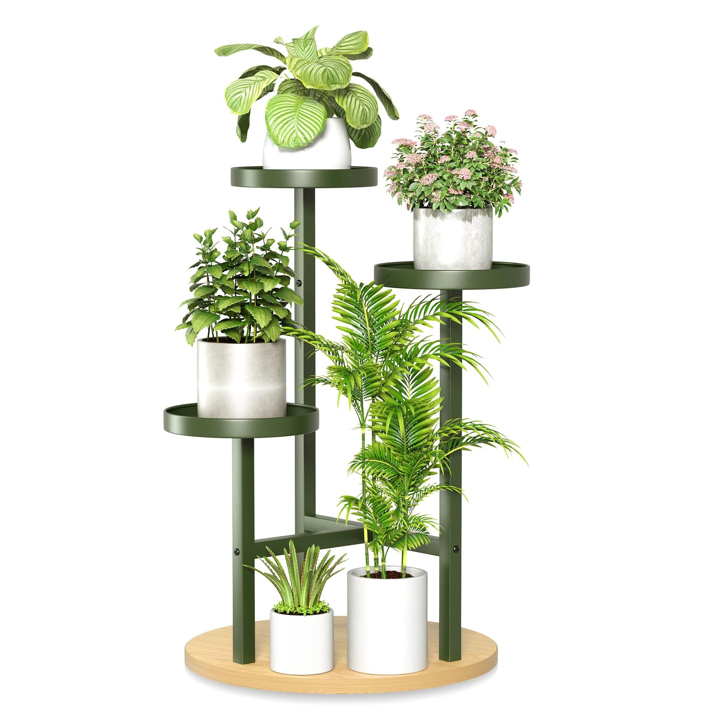 NQW 3 Tiered Tall Plant Stand for Multiple Plants Corner Display Rack Tiered Flower Stand Plant Table for Living Room Balcony Garden Patio