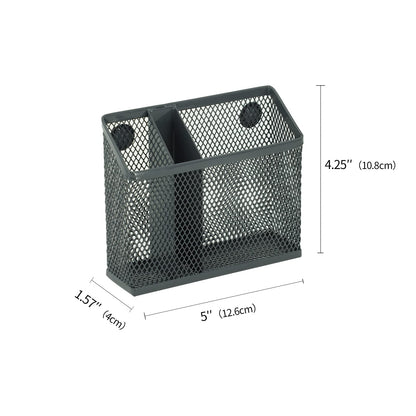 Neudeco Locker Accessories and Decor Kit, Including Mesh Shelf, Organizer, Magnetic Basket and Pen Holder, Suitable for School, Work, Kitchen, Bathroom, (Pack of 4, Grey)