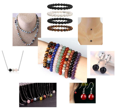Natural Black Lava Round Genuine Stone Beads - 100pcs, 10mm, Hole 1mm, DIY for Essential Oil Yoga Bracelet Necklace Earrings Jewelry Making