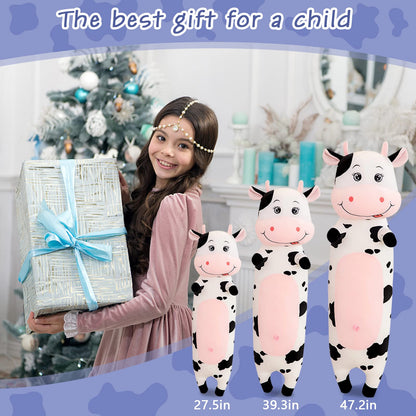 TEFU Cute and Creative Cow Plush Toy: A Soft and Adorable Cartoon-Style Hugging Pillow—Perfect as a Birthday Gift for Friends and Kids (100cm/39.3in)