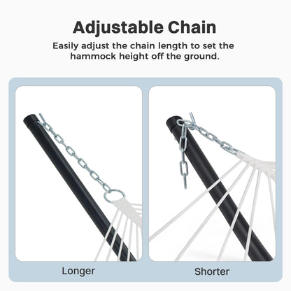 SUPERJARE Hammock with Stand, 2 Person Heavy Duty Hammock with Padded Cotton, Detachable Pillow & Strong Curved-Bar & Portable Carrying Bag, Perfect for Outdoor & Indoor - Dark Cyan