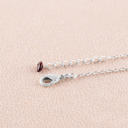 Garnet Bracelets For Women Nuggets Bar Bracelet Natural Gemstones June Birthstone Silver Plated Jewelry Adjustable 7 to 8 inch Chain Chakra Crystals Trendy Gifts For Her Birthday