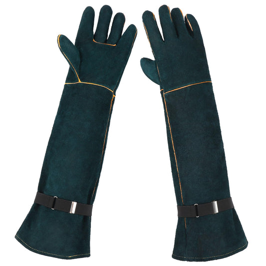 ENPOINT Animal Handling Gloves - 23.6 inch Bite Proof Gloves, Anti Scratch Cowhide Leather for Cat Grooming, Snake Animal Handling