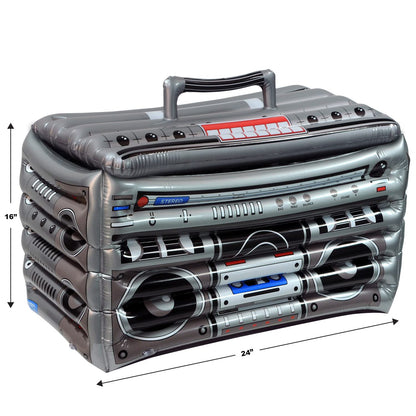 Beistle Inflatable Boom Box Cooler, 16" x 24", Holds Approx. 48 12 oz. Cans " 80's Party Decorations, Inflatable Cooler for Parties, Drink Containers, Beverage Cooler, Music Themed Decorations