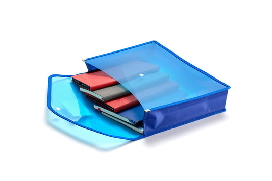 Plastic File Folder Poly Envelope Expanding File Wallet Document Folder with Snap Button Closure, Legal Size, 5 Pack Large Waterproof Accordion File Pouch (Assorted Colors)