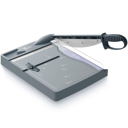 Firbon 12" Guillotine Paper Cutter, Heavy Duty 30-Sheet Capacity Trimmer for Cardstock, Photos, Scrapbooking, Office, Classroom, Studio (Gray)