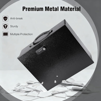 Fireproof Safe Lock Box Metal, Fire Proof Safe for Home Documents, Portable Security Box with Dual Combination and Key Lock for Personal Items,Passport, Money, X Large 13.2" x 11" x 4.13"