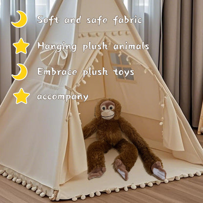 Hideekoog Stuffed Orangutans Toy Hanging Stuffed Animal, Hooks and Stuffed Monkey Animals with Rings for Kids, Gifts for Boys and Girls Hanging 20inches