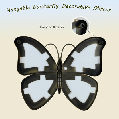 Wartter Decorative Butterfly Wall Mirror with Gold Plastic Frame (14.5x11.8inch)