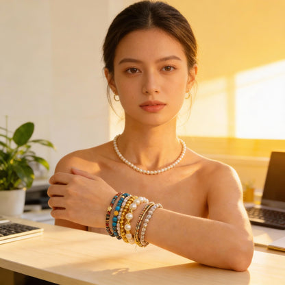 2100Pcs Jewelry Making Kit for Adults Women with Pearl Bead Crystal Beads Shell & Turquoise, 20 Colors Beads with Gold Bead Beading Kit for Bracelets, Necklace, Ring DIY Crafts Jewelry Making Kit
