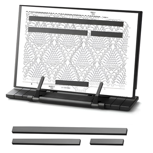 Knitting Pattern Holder with 4 Replacement Black Magnets, Knitting Chart Keeper Cross Stitch Pattern Holder for Crochet, Cross Stitch Supplies & Accessories, 11.22" Lx7.28 W